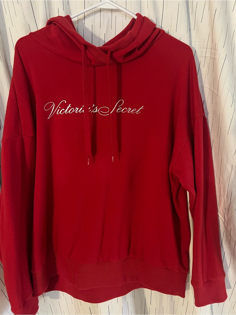 Victoria's Secret Red Script Logo Hoodie